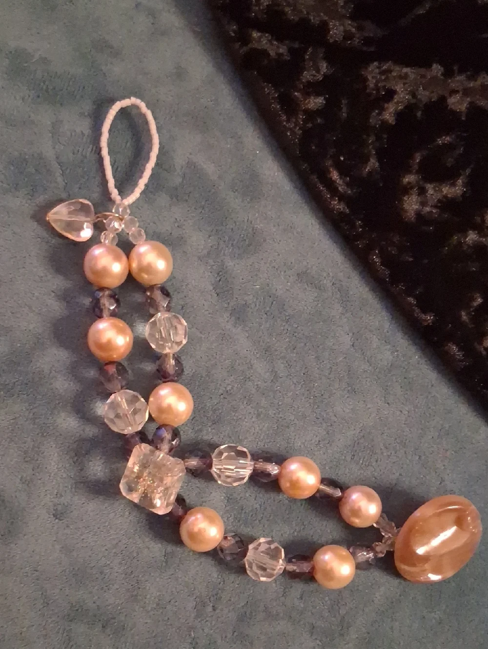 Elegant Pearl and Crystal Stretch Bracelet - Pink Pearls & Clear Crystals Sz 7.5